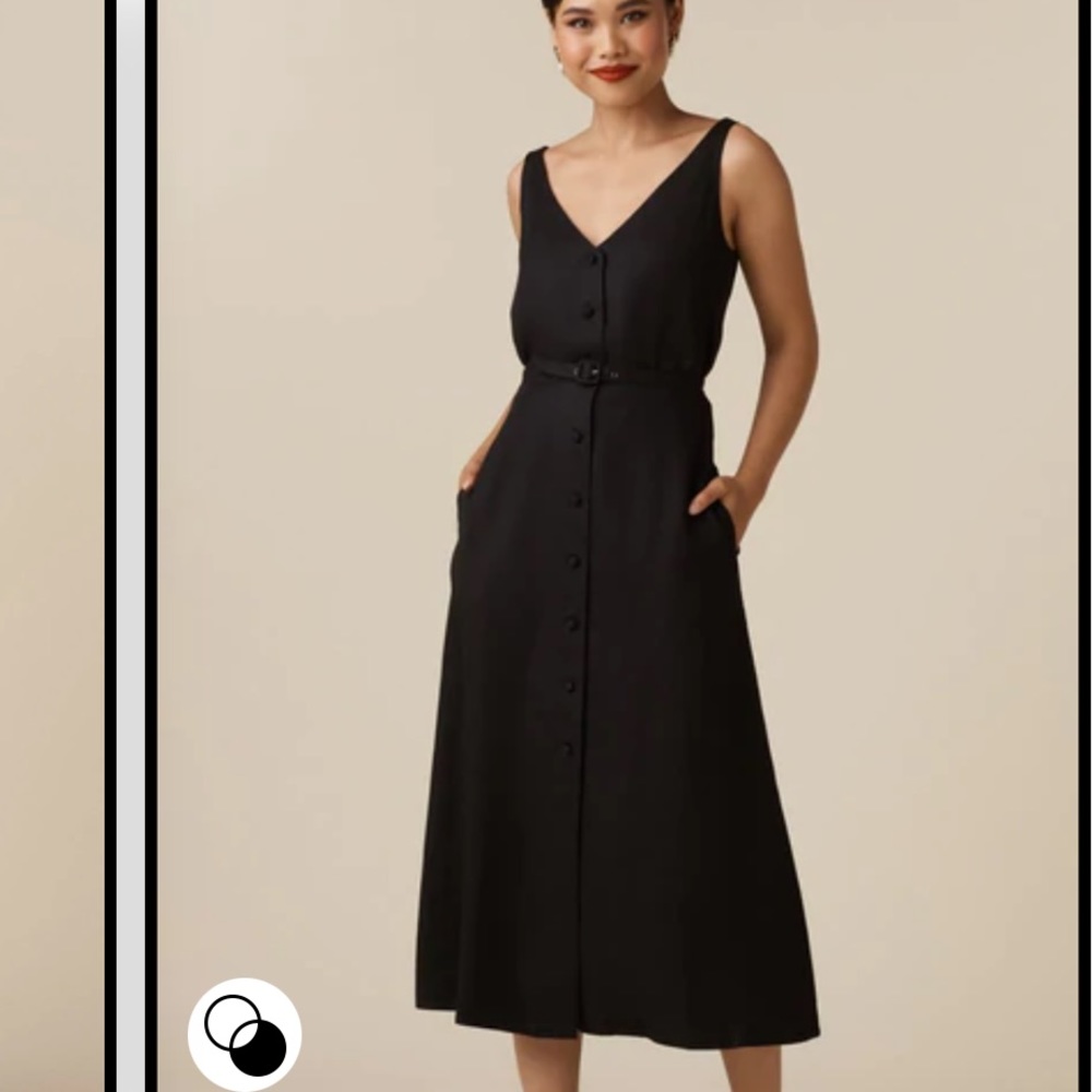 NWOT Vetta Capsule two piece sleeveless midi dress in black